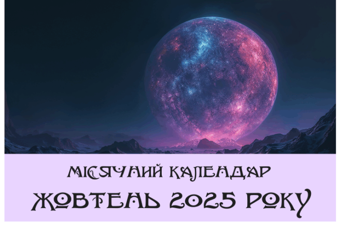Місячний календар на Жовтень 2025 року